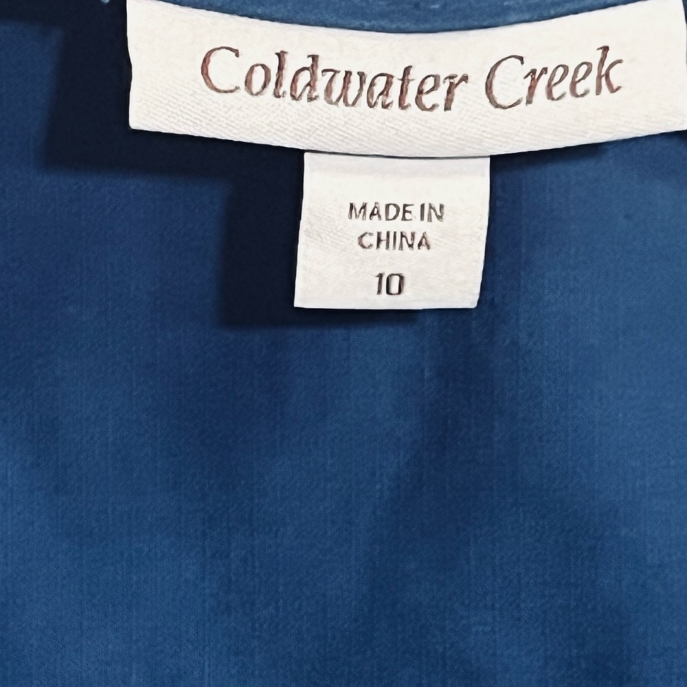 Coldwater Creek Cotton Ringstop Button Drawstring Jacket 4 Pocket Jacket size 10 - Picture 6 of 11